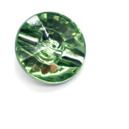 SHINE 100PCs Acrylic Sewing Buttons Scrapbooking Round Green Single Hole 11mm Costura Botones Decorate bottoni botoes AC003-4