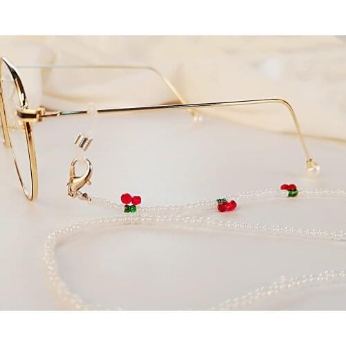 Bohemian Fruit Beads Mask Strap Chain Glasses Chains for Women Face Mask Lanyard Anti Slip Neck Chain for Eyeglass Sunglasses