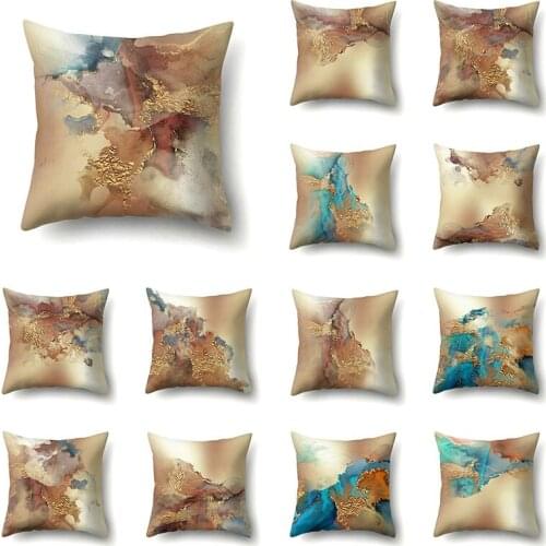 Retro Marble Texture Print Art Cushion Cover Pillow Case For Sofa Car Comfortable Soft Square Throw Pillows Covers 45*45cm