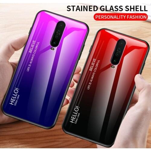For Xiaomi Redmi K30 Case Fashion Hard Tempered Glass Luxury Gradient Protective Back Cover case For xiaomi redmi k30 5g shell