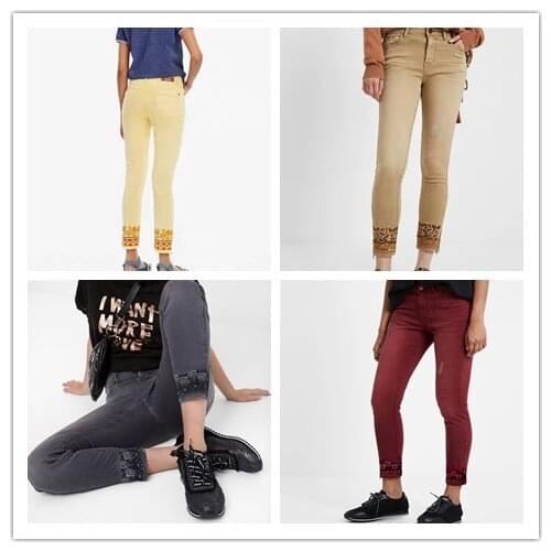 Spanish various styles Sand washed embroidered jeans