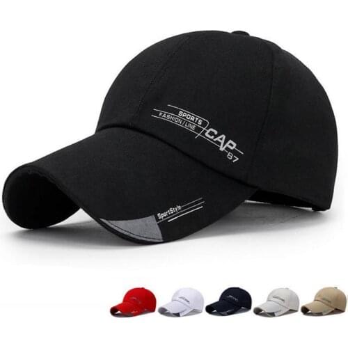 2019 Sports Cap Mens Hat For Fish Outdoor Baseball Cap Long Visor Brim Shade Snapback Sun Hat Bone Gorras