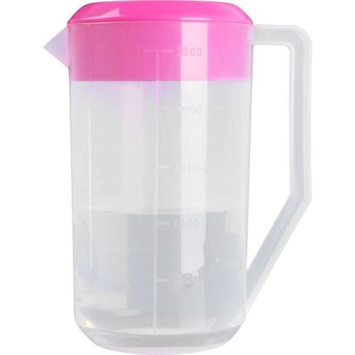 2500ML Cold Kettle Large Capacity Food Grade Plastic Measuring Water Pitcher Jug with Lid for Cold Water Ice Tea Juice Beer