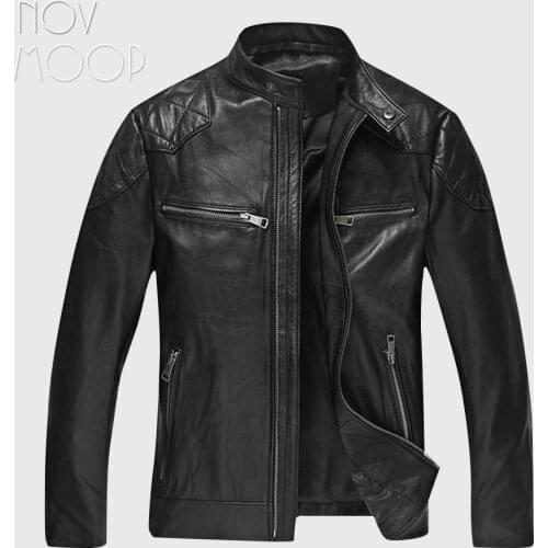 Genuine leather jacket men lambskin coats motorcycle jackets chaqueta moto hombre veste cuir homme cappotto free shipping LT108