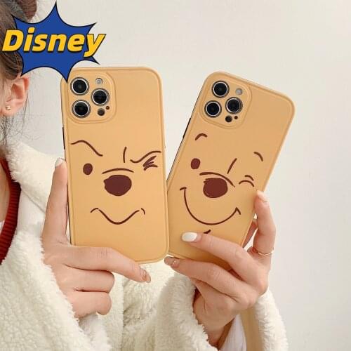 Disney cartoon cute Pooh anti-drop lens all-inclusive silicone soft shell for iPhone12