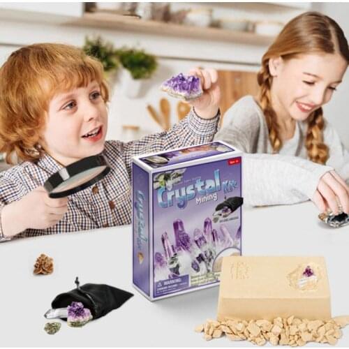 DIY Set Mining Crystal Pirate Treasure Gems Archaeology Childrens Educational Exploration And Mining Toys Plaster Model
