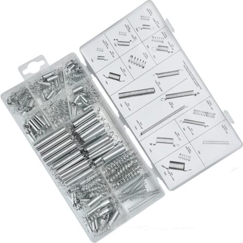 20 Sizes 200pcs Waved Extension Spring Set Metal Tension/Compresion Springs Assortment Metal Hardware Tool Kit