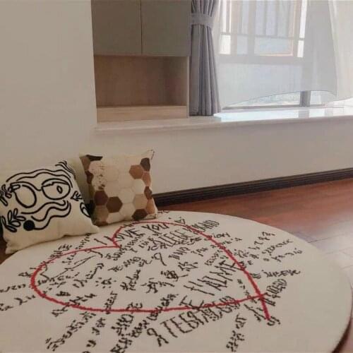 Inmitional Lamb Wool Carpet Round Living Room Decor Thick Water-absorption Non-slip Kid Crawling Mat Modern Large Area Home Rugs
