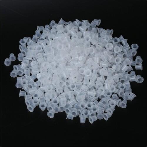 NEW-500 Pcs 8mm Small Tattoo Ink Cups Caps for Needle Tip Grip Power Supply Sm