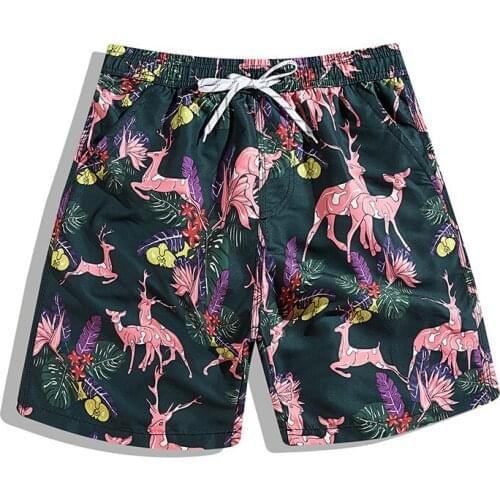 Summer New Men Beach Pants Quick-drying Mens Loose Casual Size Five Minutes Pants Couple Shorts Big Shorts with Lining