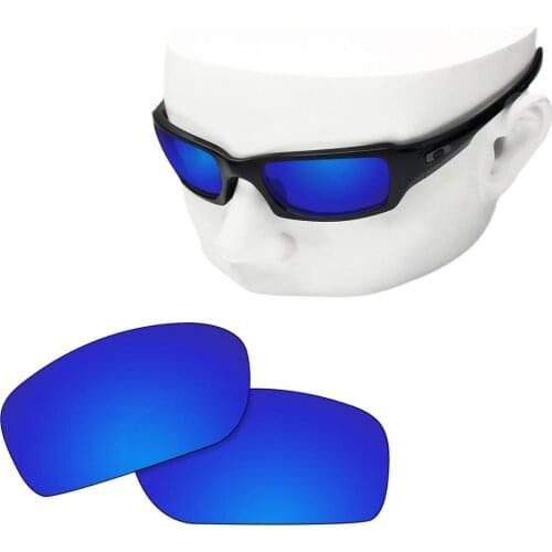 OOWLIT Polarized Replacement Lenses of Deep Blue Mirror for-Oakley Fives Squared Sunglasses
