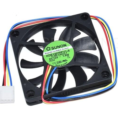 Original KDE1207PFV1-A Computer Blower Axial DC 12V 1.8W 70x70x10mm 4 Wires Cooling Fan