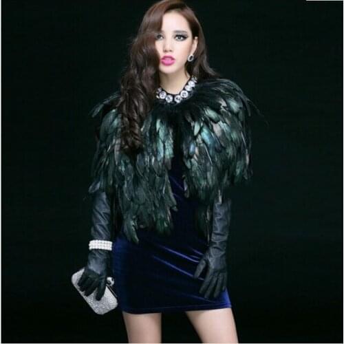 Autumn and winter 2021 New Short European and American Womens Vest Feather Vest Slim Sleeveless Camisole Girl