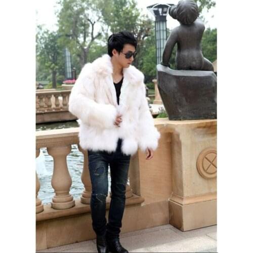 Faux Fur Coat Mens Autumn and Winter Korean Furry Jacket Coats for Men Clothes 2020 Overcoat Abrigo Hombre KJ607