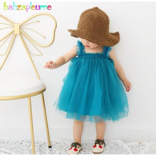 Korean Toddler Girl Outfits Summer Children Clothes For Baby Birthday Tutu Dress Mesh Sleeveless Cute Princess Kids Dress 2011-1