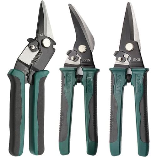 Yalku Metal Sheet Cutting Scissor Stainless Steel Shears Iron Scissors Multi-Purpose Household Tool Industrial Industry Work