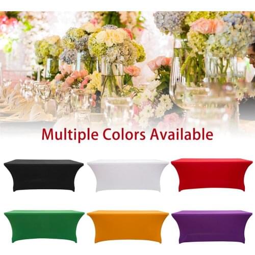 Stretch Spandex 6 Ft Rectangular Table Cover - Hunter Green, 72" Length X 30" Width X 30" Height Fitted Tablecloth For Standard