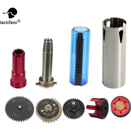 TACTIFANS 13:1 Gear Set Cylinder Piston/head Spring Guide Nozzle Clear 14 Teeth Piston Inner Barrel 363-460mm AK M4 AEG