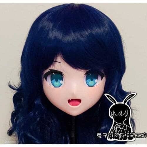 RB1223)Customize Handmade Crossdress Full Head Female/Girl Resin Japanese Cartoon Character Animego Cosplay Kigurumi Mask