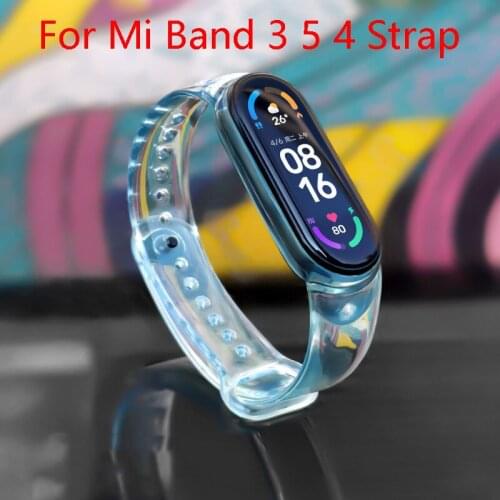 Mi Band 6 5 4 3 Strap Silicone Light Change Multicolor Xiaomi Belt Replacement Watch Band Bracelet Smart Sports Fitness Wrist