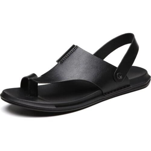 Genuine Leather Sandals Men Casual Open Toe Summer Shoes Breathable Fishing Style Fashion Beach Slippers Mens Luxury Sandalias