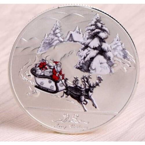 Merry Christmas Santa Claus Silver Plated Commemorative Challenge Coin Souvenirs home decoration accessories