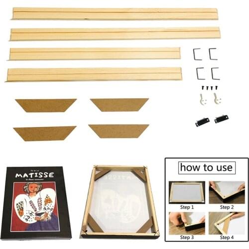 Light Natural Wood Frame For Canvas Painting Picture Factory Provide DIY Picture Frames Wall Photo Frame Poster Hanger