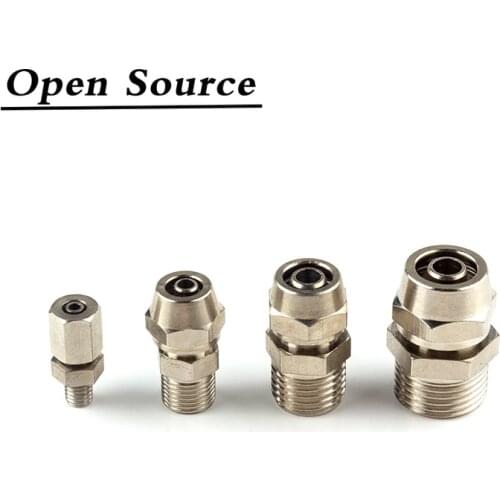 Tube OD 4 6 8 10 12mm To M5 1/8" 1/4" 3/8" 1/2" BSP Male Thread Pneumatic Quick Screw Pipe Fittings PC