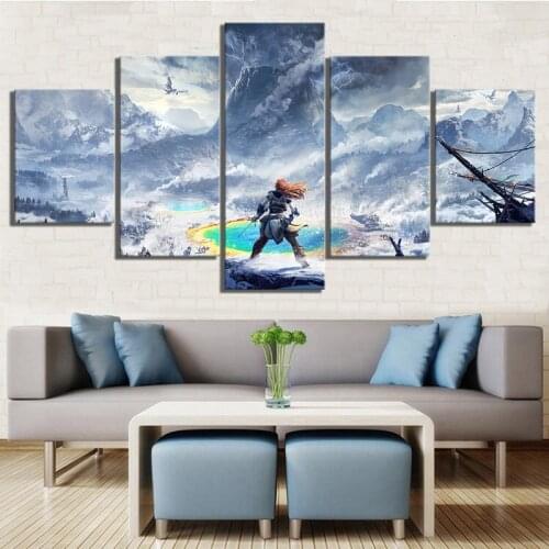 Home Decoration Canvas Paintings Wall Art HD Printed 5 Set Horizon Zero Dawn Game Poster Modular Picture For Bedroom Living Room