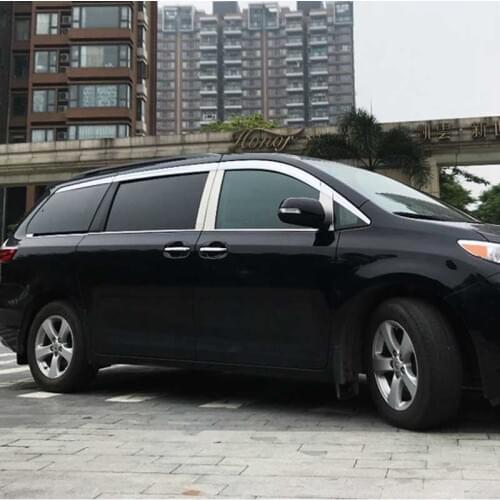 Brand New 1 Set Windows Chrome Vent Visors Rain Guard Sun Shield Deflectors For Toyota Sienna 2011-2019