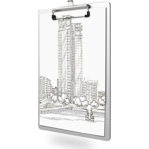 Writing Clipboard, A4 Aluminum Alloy Writing Clip Board Antislip File Hardboard Paper Holder Office School Stationery Supplies