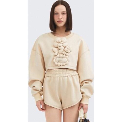 New Womens Sweater In Autumn and Winter of 2021 Womens Fashion Three-dimensional Flower Round Neck Pullover