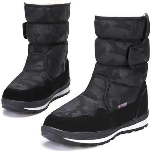 Winter Boots Women High Snow Boots Waterproof Plush Warm Shoes Woman Brand Camouflage Mid-calf botas feminina XKD2179