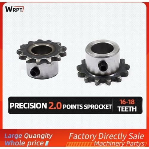 1Pc 2 points Sprocket (04C) 16 to 18 Teeth standard hole M5 screw hole fixed 45 Steel Quenching pitch 6.35mm