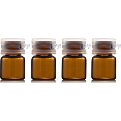 1ml 100pcs Empty Essential Oil Glass Vial Concentrate Sample Glass Container Original Liquid Bottles Lock Bottles