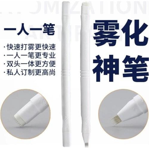 1pc Microblading 0.3mm Double Head Permanent Makeup Manual Stainless Steel Tattoo Tebori Fog Needles Pen For Eye Liner Eyebrows
