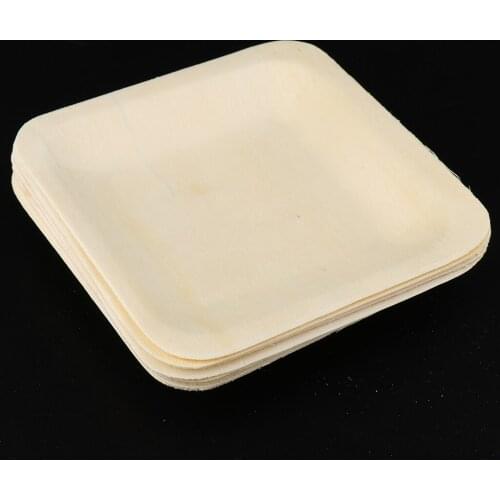 10pcs European Style Wooden Paper Plates Disposable Wedding Birthday Party Tableware Supply Multi Size For Wedding Party Event