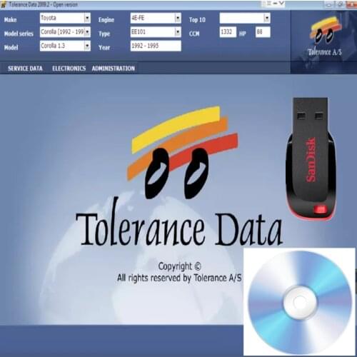2021 Hot Software Tolerance Data 2009.2 Auto Repair Data with Free Keygen Unlimited Installation send by USB Flash Hard Disk