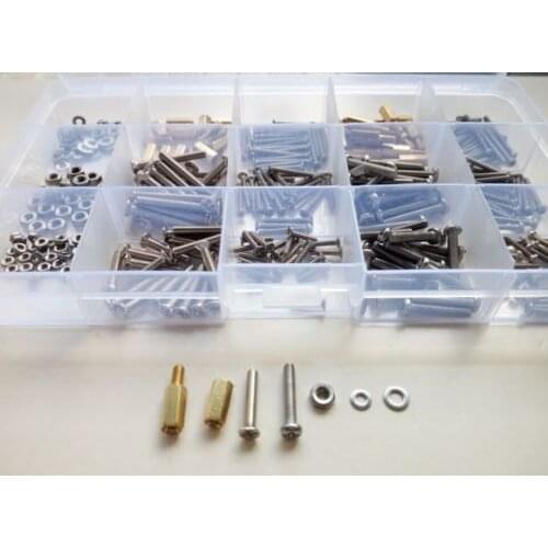 340pcs M2 M3 Phillips Round Screws Countersunk Screws Brass Isolation Blots Nuts High Quality