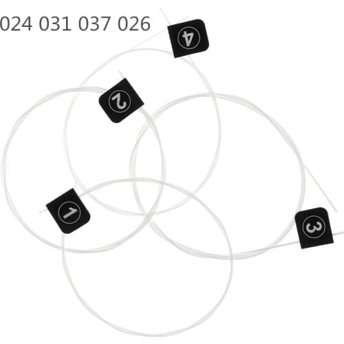 4pcs/set High Quality Ukulele Strings 024 / 031 / 037 / 026 White Nylon Carbon Fiber String with Great Tone & Hard Tension