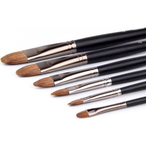 6pcs/Set Manet high-grade Horsehair brush tongue peak row pen acrylic painting pen artist oil painting brushes art supplies