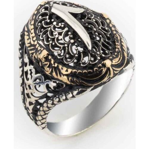 925 sterling Silver With the Aleph Mens Silver Ring