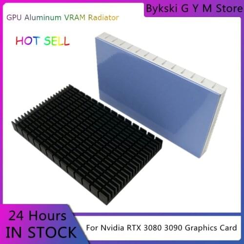 DIY Aluminum Radiator For Nvidia RTX 3080 3090 Graphics Card Backside VRAM, MOD GPU Backplate 150*90*15mm, Black/Silver