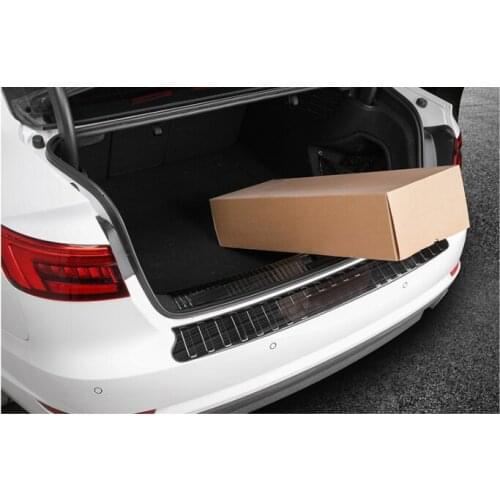 For Audi A6 C8 2019 2020 Car Accessories Stainless Steel Black titanium Inner Rear Bumper Protector Plate Cover Trim