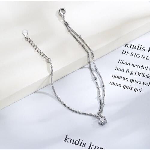 Zircon Crystal Star Double-layer Bracelet For Women Adjustable Creative Line Chain Charm Fashion Korean Femme Jewelry BOYULIGE