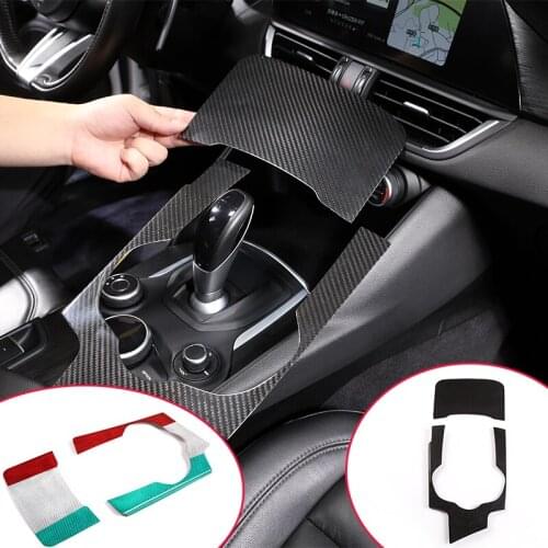Car Central Control Trim for Alfa Romeo Giulia/Stelvio 2017-2019 Real Carbon Fiber Interior Center Console Cup Holder Frame Trim