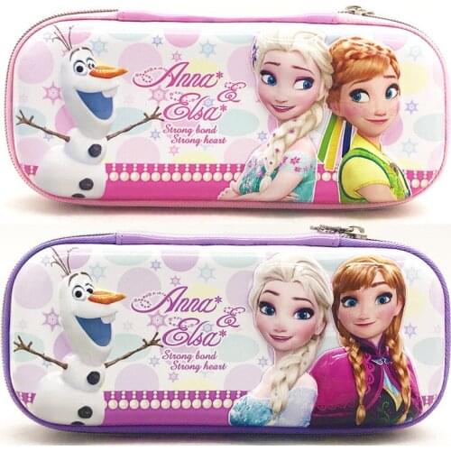 Disney Frozen Pencil Case Cartoon 3D Stationery Box Large Capacity Pencil Case Cute Snowflake Zipper School Supplies Gift