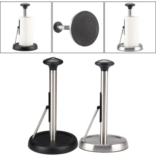 Table Paper Towel Holder Standing Stainless Steel Adjustable Spring Durable