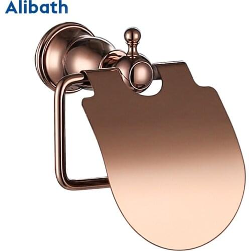 Bathroom toilet paper holder Solid Brass Tissue Holder Paper Towel wc paper holder Rose Gold Toilet Paper Holder