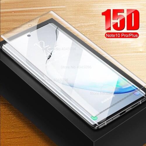 15D Curved tempered glass for samsung note 10 plus pro protective glas screen protector on galaxy not note10 not10 safety tremp